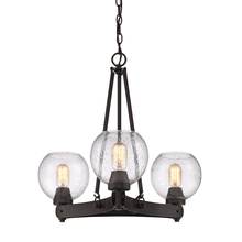  4855-3 RBZ-SD - Galveston 3-Light Chandelier in Rubbed Bronze with Seeded Glass